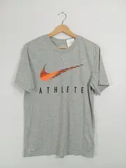 Vorschaubild 2 von Herren Sport Shirt Kurzarm Logo Print Grau Gr. S 46