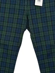 Vorschaubild 2 von Damen Stoffhose Kariert Grün Klassisch Gr. W33 42 XL Baumwolle