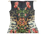 Vorschaubild 2 von Damen Sommerkleid Leopard Rosen Print Strass Gr. S/36