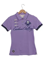 Vorschaubild 1 von Damen Poloshirt Lila Gr. S Kurzarm Baumwolle Maritim Freizeit