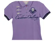 Vorschaubild 2 von Damen Poloshirt Lila Gr. S Kurzarm Baumwolle Maritim Freizeit