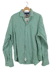 Vorschaubild 1 von Herren Business Hemd Gr. XL Grün Weiß Gestreift New York Fit
