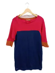 Vorschaubild 1 von Damen Kapuzenpullover Kleid Gr. 42/XL Rot Blau Orange Baumwolle