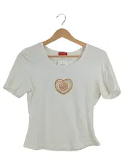 Vorschaubild 1 von Taifun Collection Damen T-Shirt Gr. 36 Weiß Herz Applikation Pailletten