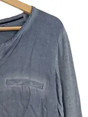 Vorschaubild 5 von EDC Damen Hemdbluse Langarm Baumwolle Casual Blau Gr. 40 L