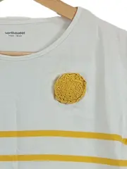 Vorschaubild 3 von Mädchen T-Shirt Gr. 156/158 gestreift gelb weiß Applikation