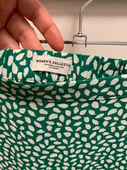 Vorschaubild 2 von Damen A-Linienrock Gr. 38 M Grün Weiß Muster Midirock
