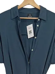 Vorschaubild 2 von Hemdblusenkleid Maxikleid Business Viskose Petrol Gr. 38 M