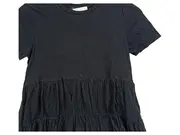 Vorschaubild 3 von Damen T-Shirt Schwarz Gr. S Peplum Rüschen Baumwolle