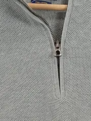 Vorschaubild 3 von Herren Pullover 1/4 Zip Pima Cotton Grau Gr. S