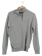 Vorschaubild 1 von Herren Pullover 1/4 Zip Pima Cotton Grau Gr. S