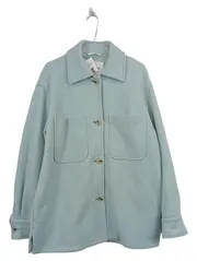Vorschaubild 1 von Damen Hemdjacke Shacket Gr. 38 Türkis Wolle Made in Italy