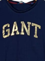 Vorschaubild 3 von Damen T-Shirt Gr. S Navy Blau Gold Logo Print Baumwolle