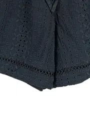 Vorschaubild 4 von Damen Shorts Gr. 40 Schwarz Lochstickerei Baumwolle