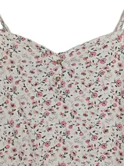 Vorschaubild 2 von Damen Top Gr. 40/42 Blumenmuster Spaghettiträger Rosa Weiß