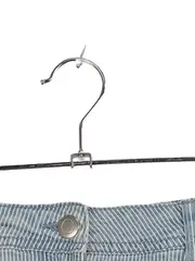 Vorschaubild 3 von Jeans Shorts Mädchen Gr. 164 blau weiß gestreift Fransen