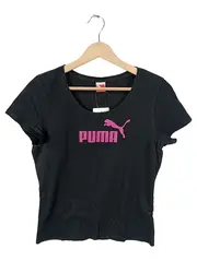 Vorschaubild 1 von Damen T-Shirt Schwarz Gr. 38 M Sportlich Logo-Print Kurzarm
