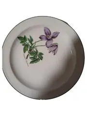 Vorschaubild 1 von Unterteller 20cm Porzellan Klassisch Weiß Blumenmuster