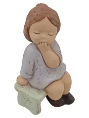 Vorschaubild 1 von Dekofigur Nina Marco Kind Beige 10 cm Klassisch Porzellan