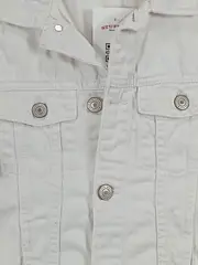 Vorschaubild 2 von Kinder Jeansjacke Gr. 134 Weiß Casual Basic Baumwolle