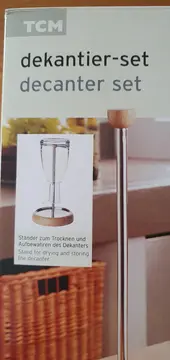 Vorschaubild 2 von TCM Dekanter Karaffe Glas Holz Edelstahl Modern Transparent Wein Zubehör
