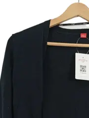 Vorschaubild 2 von Damen Strickjacke Langarm Gr. 36/S Schwarz Uni Bindegürtel