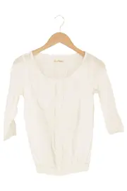 Vorschaubild 1 von Damen Bluse Gr. 32/XS Weiß Casual Uni 3/4-Arm