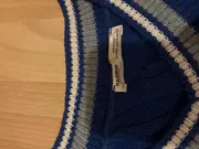 Vorschaubild 5 von Damen Pullover Zopfstrick Blau Gr. XS Casual V-Ausschnitt