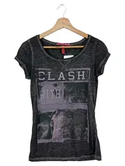Vorschaubild 1 von Damen T-Shirt Clash Elefant Motiv Grau Gr. 34/XS Casual