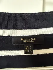 Vorschaubild 4 von Damen Strickjacke gestreift Blau Weiß Gr. L Baumwolle