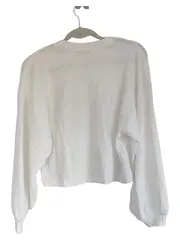 Vorschaubild 2 von EDC Damen Pullover Gr. 36/S Weiß Rippstrick Langarm Casual