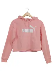 Vorschaubild 1 von Damen Kapuzenpullover Hoodie Cropped Rosa Gr. XS Logo Print