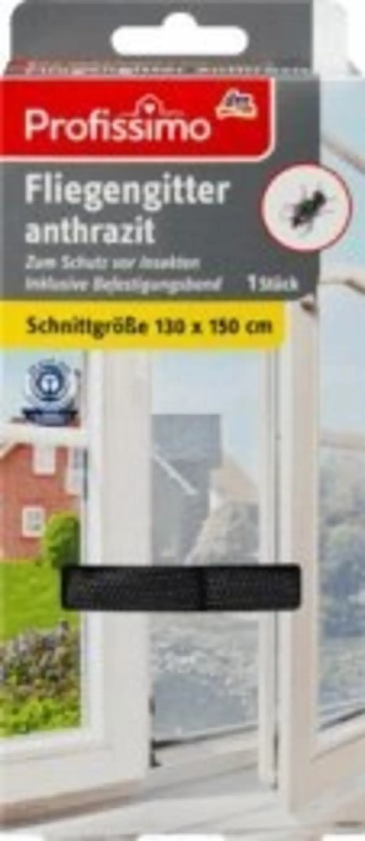 PROFISSIMO Fliegengitter Grau 130x150 cm Insektenschutz Fenster mit Befestigungsband