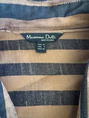 Vorschaubild 4 von Hemdblusenkleid Damen Gr. 40 Braun Gestreift Elegant
