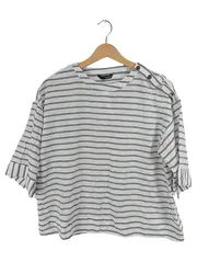 Vorschaubild 1 von Damen Bluse Gr. S Maritim Gestreift Weiß Blau Schulterknöpfe