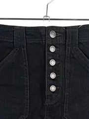 Vorschaubild 2 von Damen Jeansrock Minirock Schwarz Gr. 34/XS Baumwolle Knopfleiste