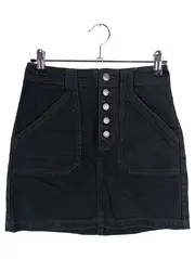 Vorschaubild 1 von Damen Jeansrock Minirock Schwarz Gr. 34/XS Baumwolle Knopfleiste
