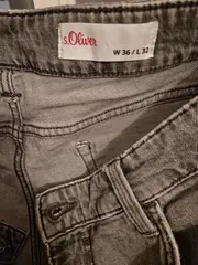 Vorschaubild 3 von Herren Jeans Regular Fit Grau W36/L32 Used Look Baumwolle