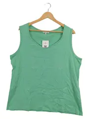 Vorschaubild 1 von Cassani Damen Top Gr. 48 Grün Casual Rippstrick Ärmellos