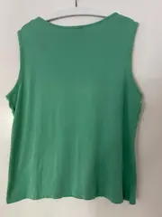 Vorschaubild 2 von Cassani Damen Top Gr. 48 Grün Casual Rippstrick Ärmellos