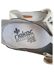 Vorschaubild 4 von Antistress Damen Sandalen Leder Blau Weiß Gr. 38 Klettverschluss