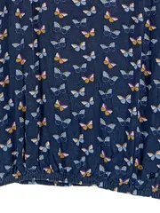 Vorschaubild 2 von Damen Bluse S Blau Schmetterlingsmuster Kurzarm Casual