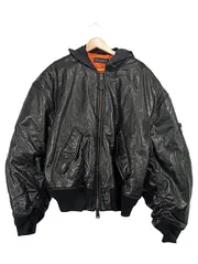 Vorschaubild 1 von Oversized Leder Bomberjacke Herren Gr. XS Schwarz