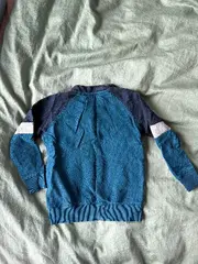 Vorschaubild 2 von Kinder Pullover Sweatshirt Gr. 104 Petrol Blau Raglan Baumwolle