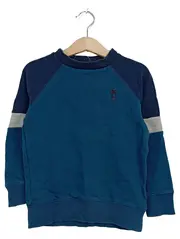 Vorschaubild 1 von Kinder Pullover Sweatshirt Gr. 104 Petrol Blau Raglan Baumwolle