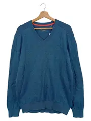 Vorschaubild 1 von Herren Pullover V-Ausschnitt M Blau Klassisch Casual