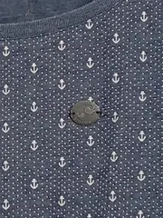 Vorschaubild 4 von Damen T-Shirt Anker Muster Blau Gr. M Maritim