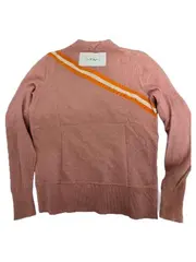 Vorschaubild 3 von Damen Pullover Rosa Retro Streifen Orange Weiß Gr. XS