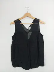 Vorschaubild 2 von Damen Top Shirt Schwarz Gr. 36/S Modern Viskose Ärmellos