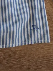 Vorschaubild 3 von Damen Bluse Gr. 40 Blau Weiß Gestreift Schleifendetail